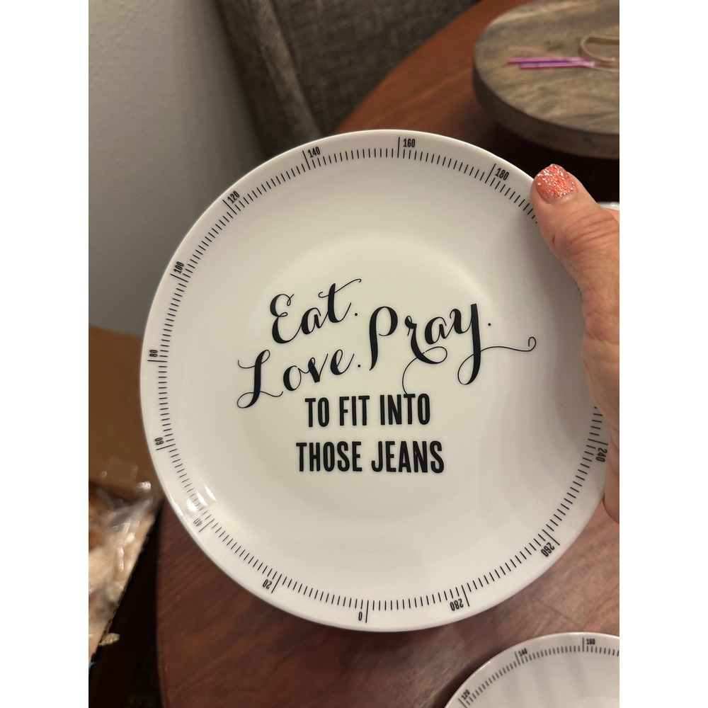 Z‎ Gallerie Weight For Dessert Plate Funny Diet Humor Kitchen Dining - Picture 6 of 9